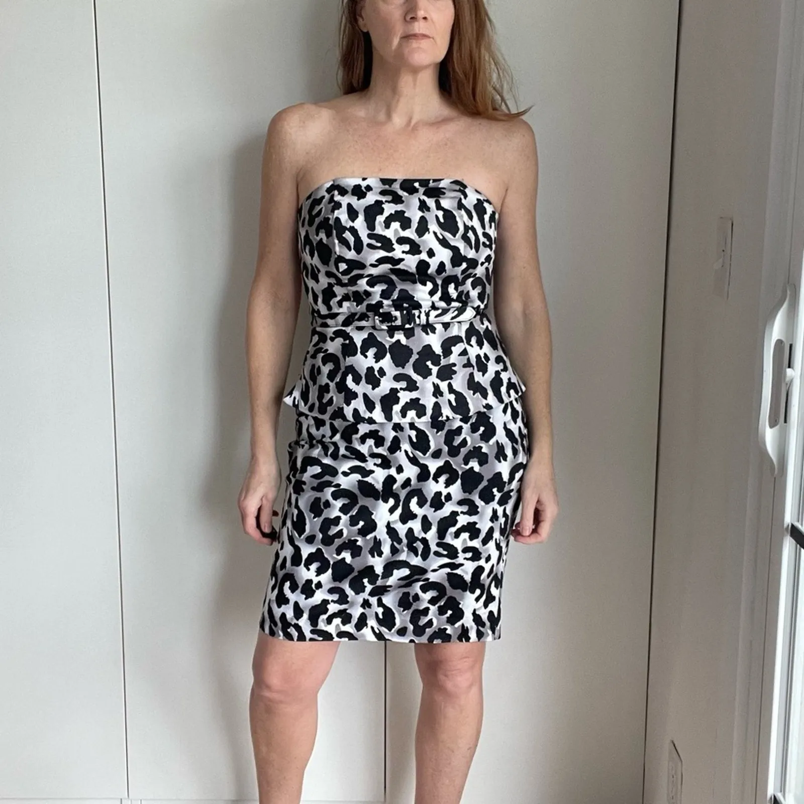 Vintage y2K 90s Animal Print Pencil skirt Top Set Black Grey Sexy Vampy Clubwear - Image 3