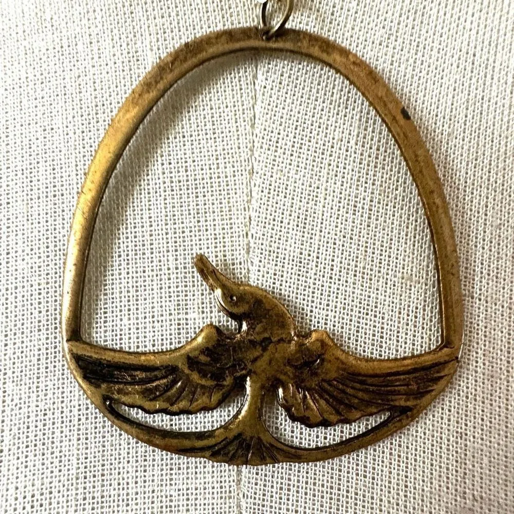 Phoenix Rising Gold tone Bird pendant necklace - Image 2