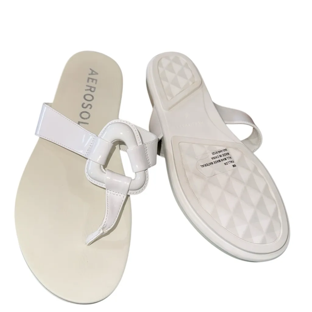 NEW AEROSOLES Fallon Harness Sandal Color: White Patent Faux Leather - Image 7