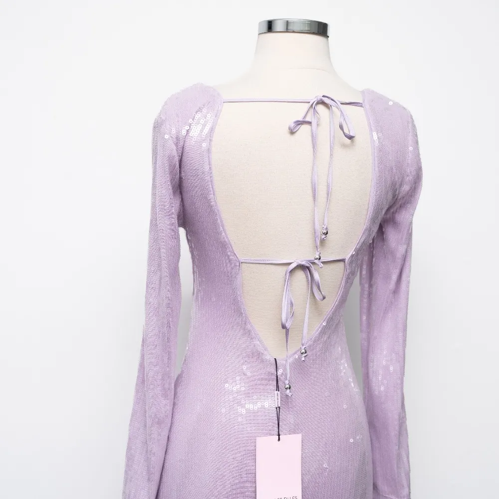 Avec Les Filles - Purple Sequined Bodycon Midi Dress - Image 10