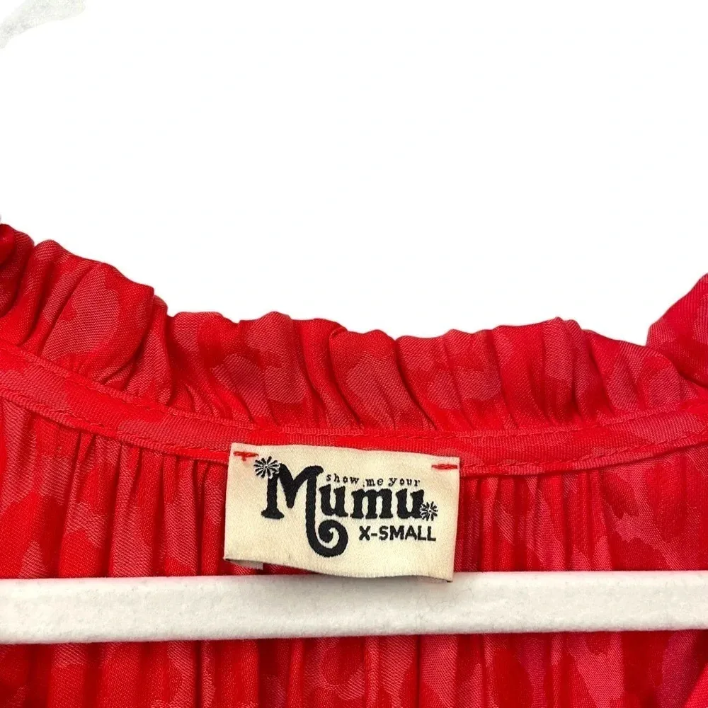 Show Me Your Mumu Silky Alicia Button Down Tunic in Red Cheetah Size XS - Image 8