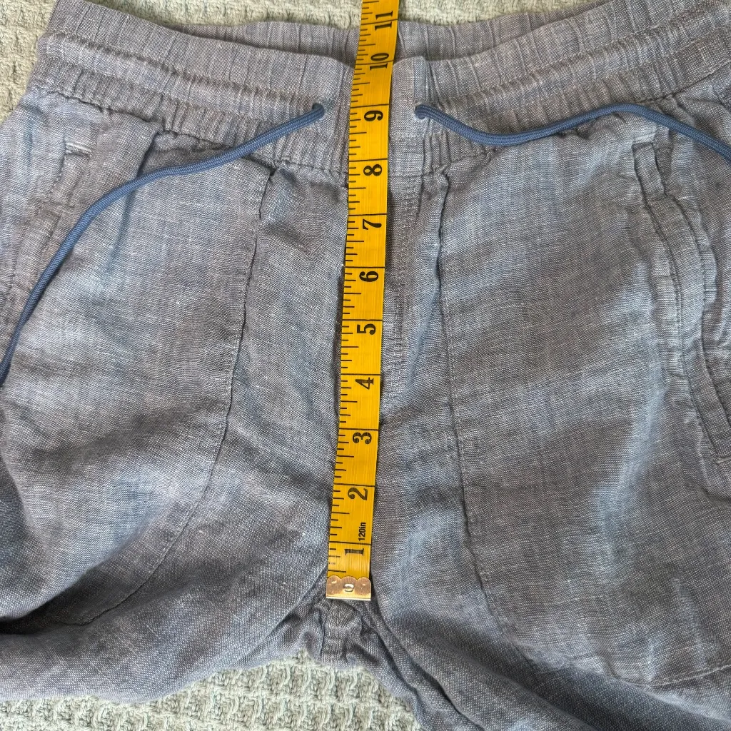 Athleta Retreat Jogger Pants 100% Linen Womens 0 P Petite Blue Beach Coastal - Image 7