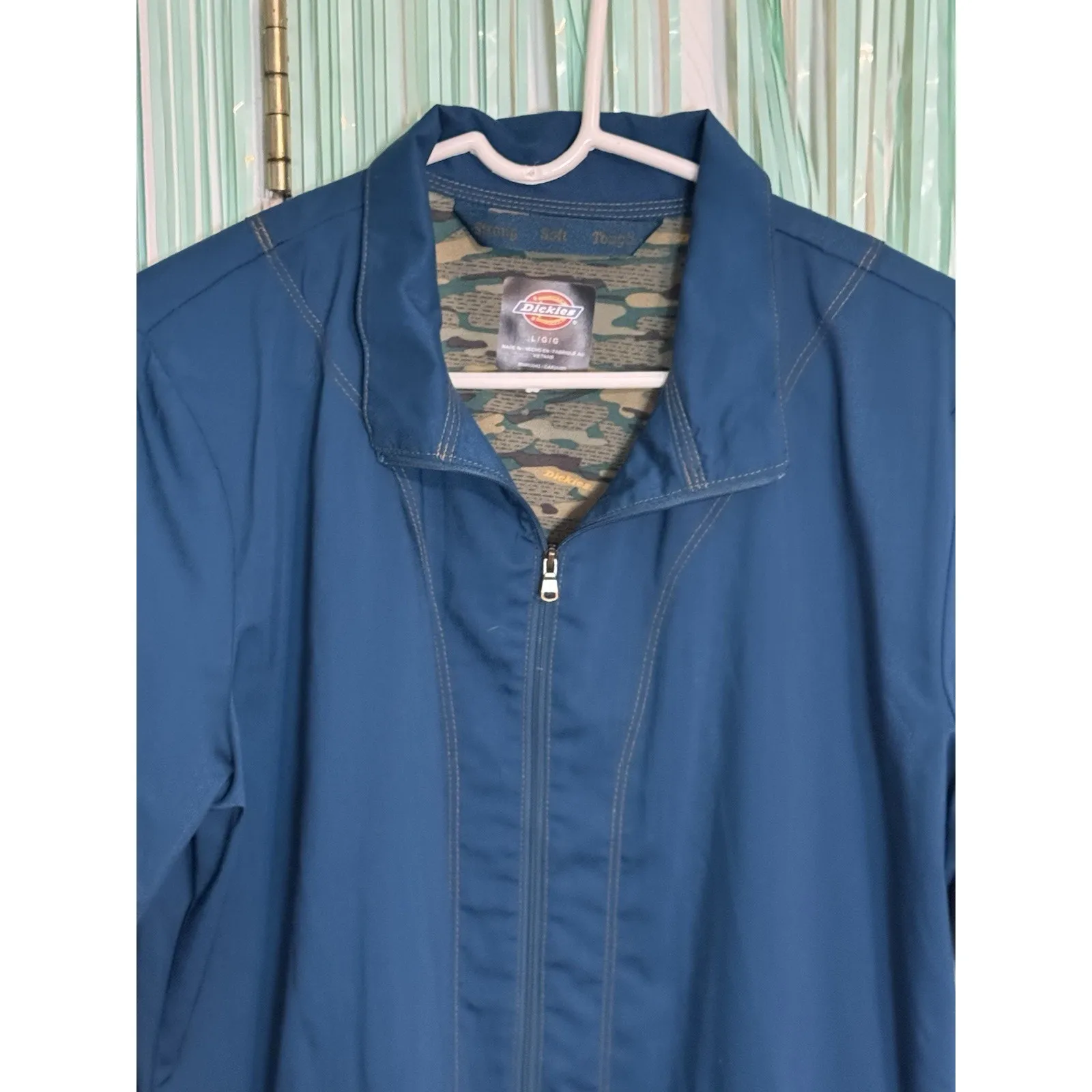 Dickies Carolina Blue Scrub Jacket, Zip Closure, Pockets, CAR, Style DK302, L - Image 2