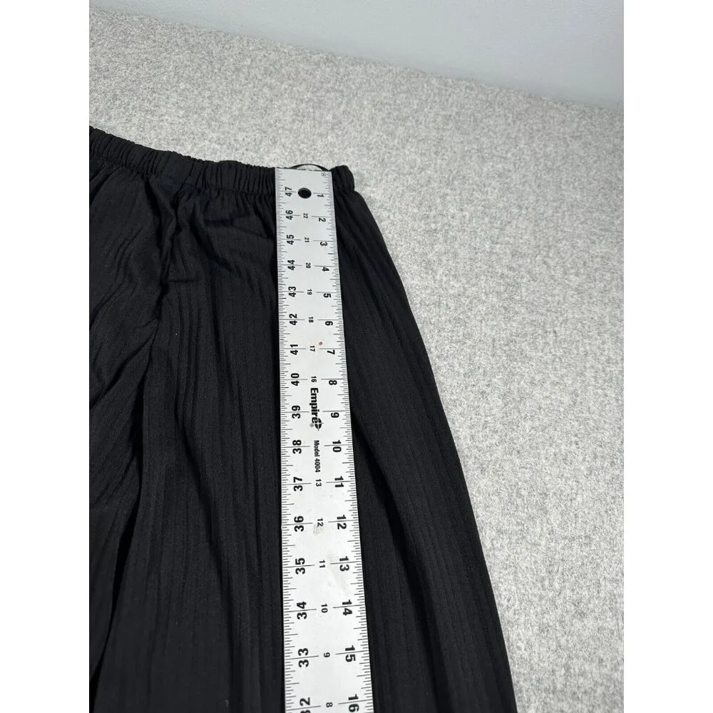 Uniqlo Pull On Pants Womens Small Elastic Black Wide Leg Stretch Lightweight - Image 6