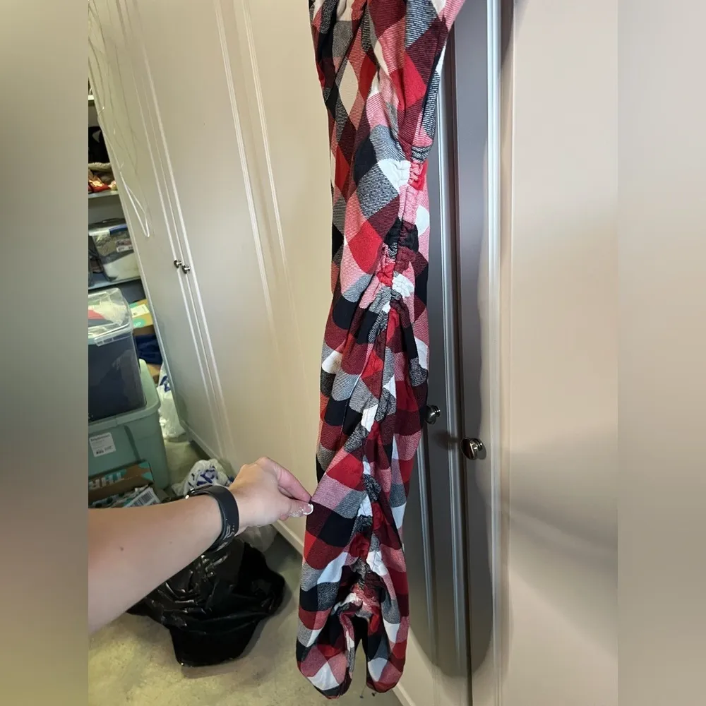 Monse Red & Black Plaid Silk - Image 6