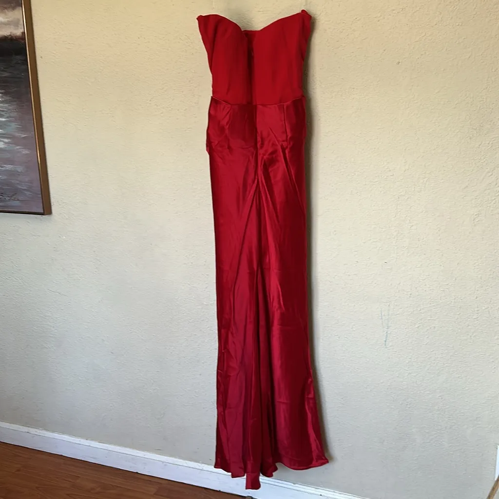 HOUSE OF CB XS‎ D-DD 'Persephone' Scarlet Strapless Corset Maxi Dress NWOT - Image 5
