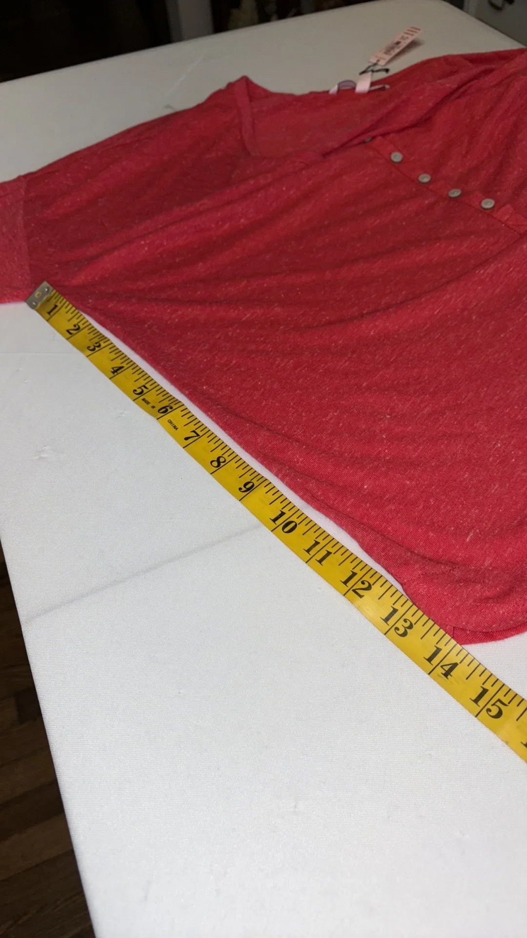 Victoria’s Secret T-shirt 3/4 sleeve deep scoop neck button front Sz medium NWT - Image 2