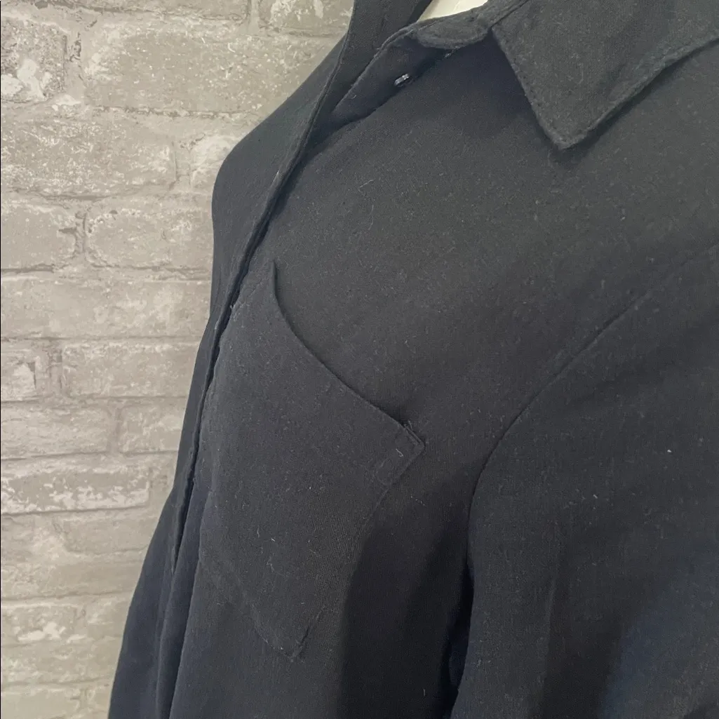 Old Navy Linen Blend Black Shirt Dress - Image 3