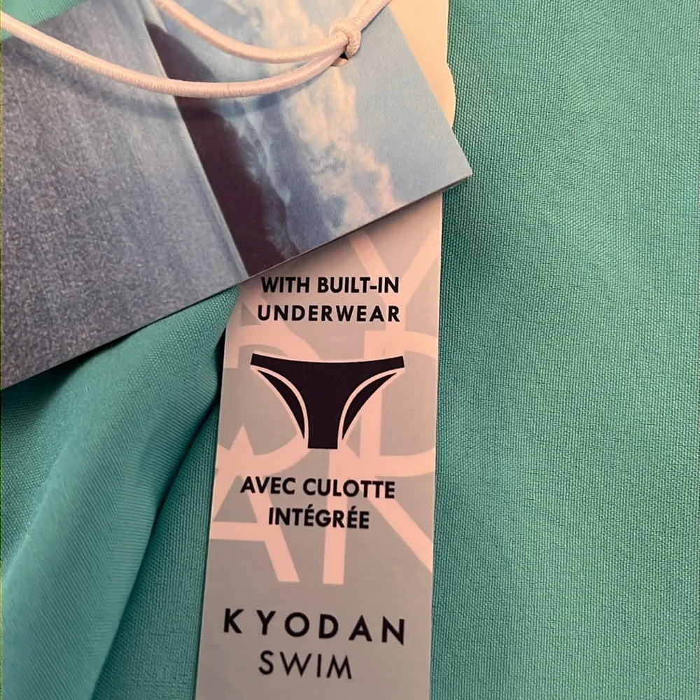 Kyodan Women's Pleated Turquoise Swim Skirt with Built In Underwear XL NEW - Image 6