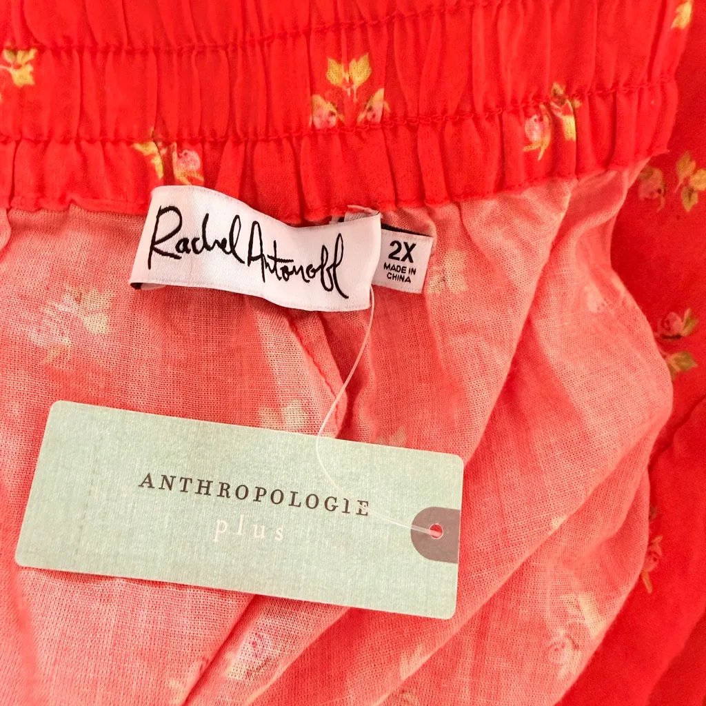 ANTHROPOLOGIE Rachel Antonoff Snyder High Rise Wide Leg Pants Floral Size 2X NEW - Image 7