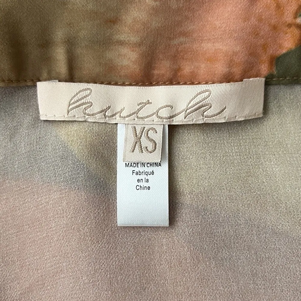 Anthropologie Hutch Shirt Womens XS Green Orange Minnie Full Sleeve Boho Peasant - Image 7