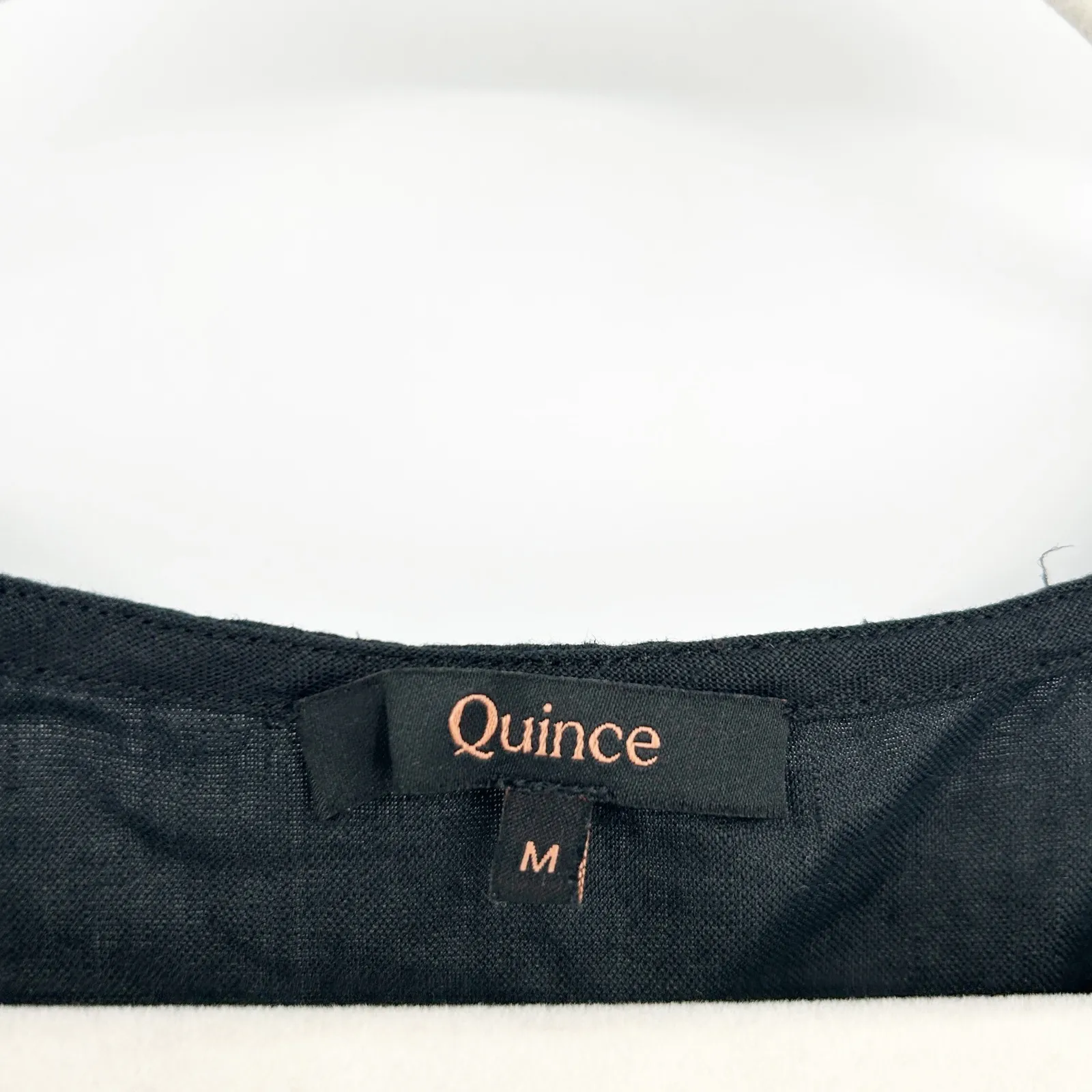 Quince Womens Black 100% European Linen Short Sleeve Relaxed Fit Pajama Top M - Image 6