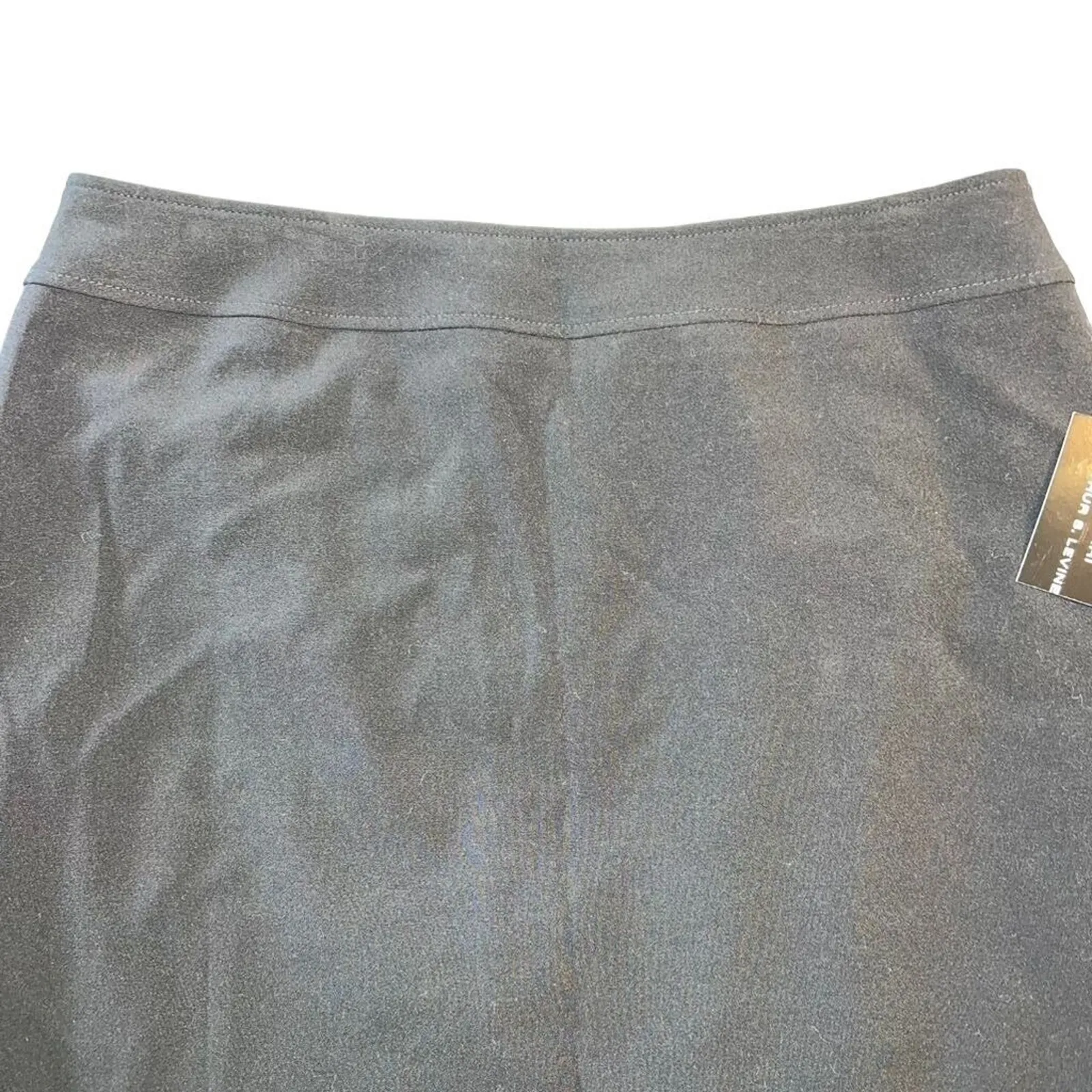Tahari ASL Womens Straight Pencil Skirt Knee Length Black Lined Slit Size 12 - Image 2
