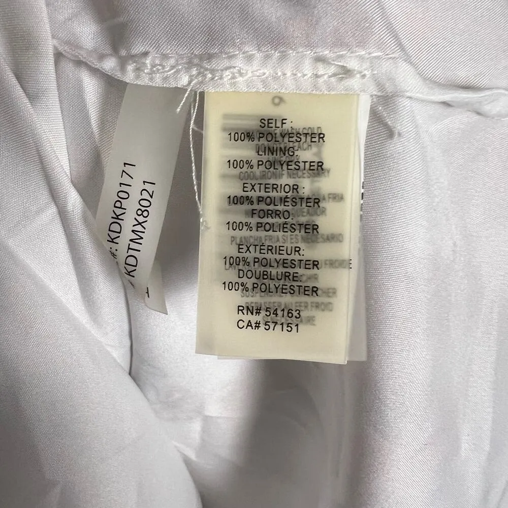 Kensie White Floral Print Off the Shoulder Long Bell Sleeve Shift Mini Dress 6 - Image 11