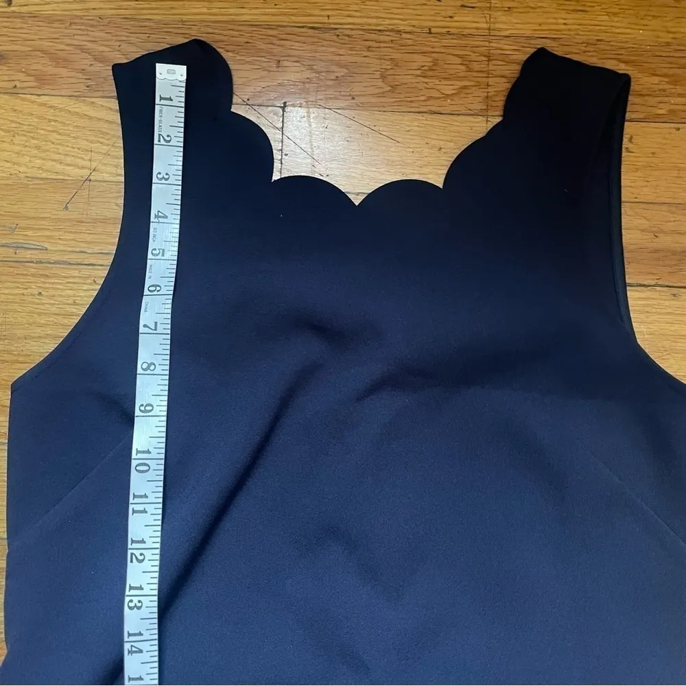 J.Crew Navy Blue Scallop Hem Dress Size 10 - Image 4