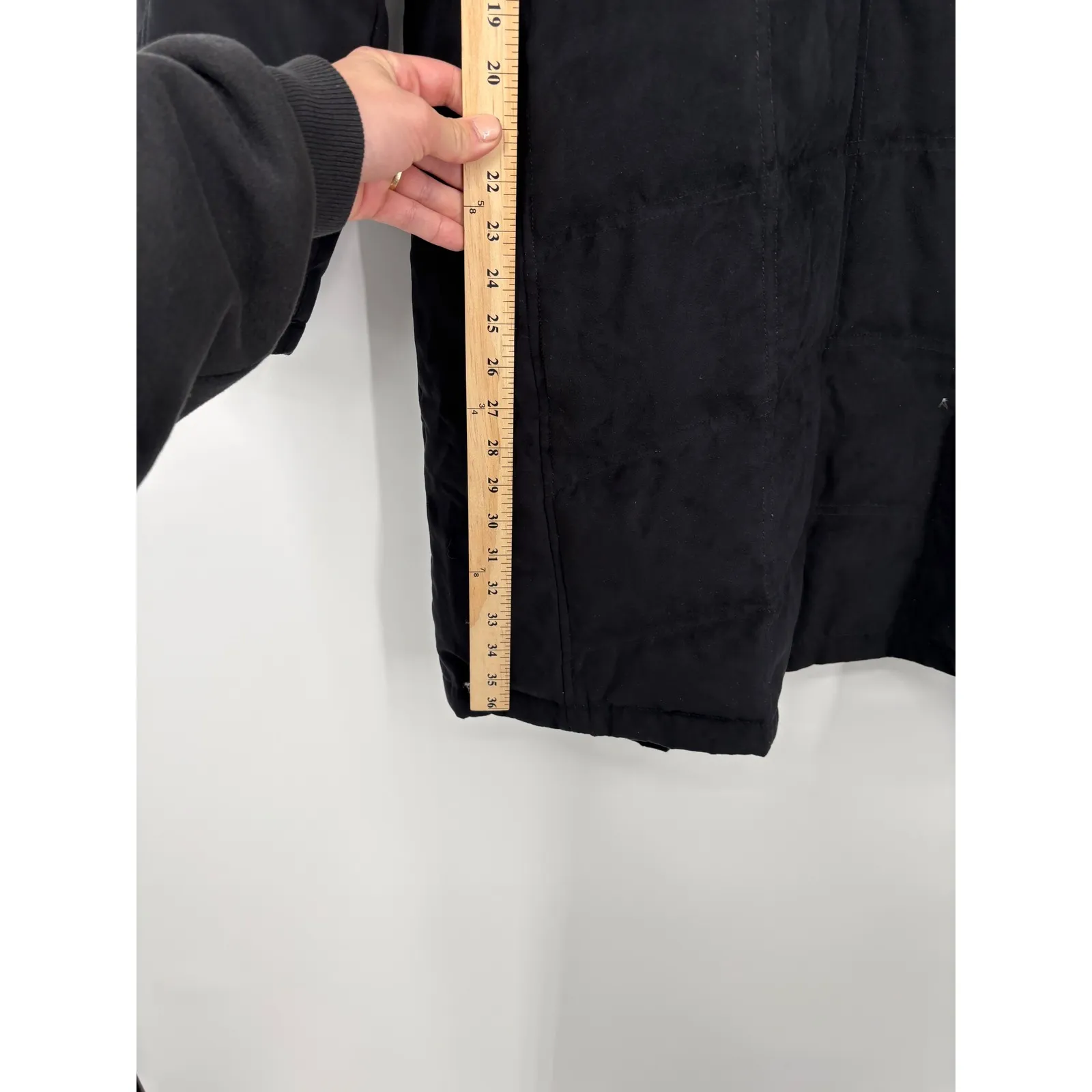 L.L.Bean down coat Black Quilted Sherpa Lined Winter Parka Coat XL Petite Size undefined - Image 4