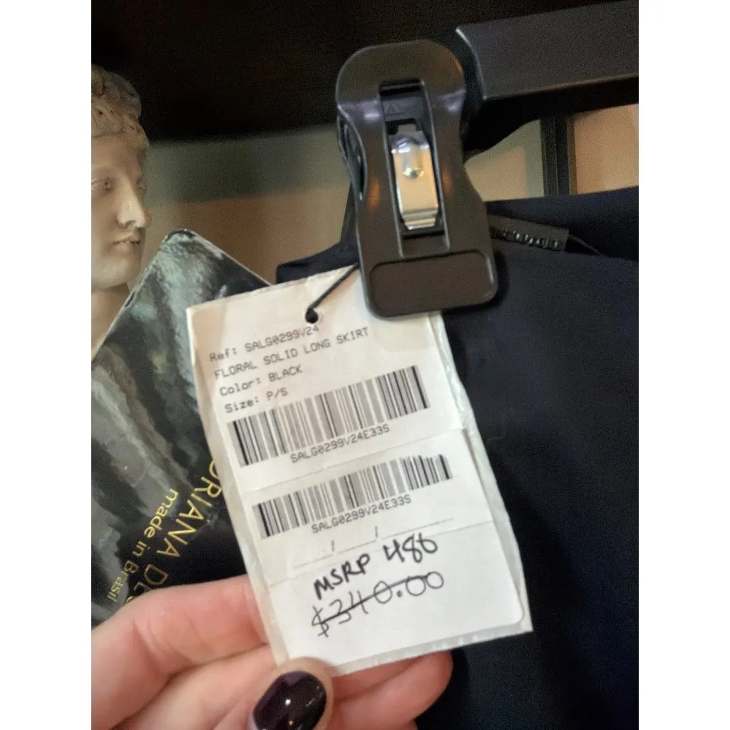 Adriana Degreas Cotton Blend Maxi Skirt Black Womens Size Small - Image 10