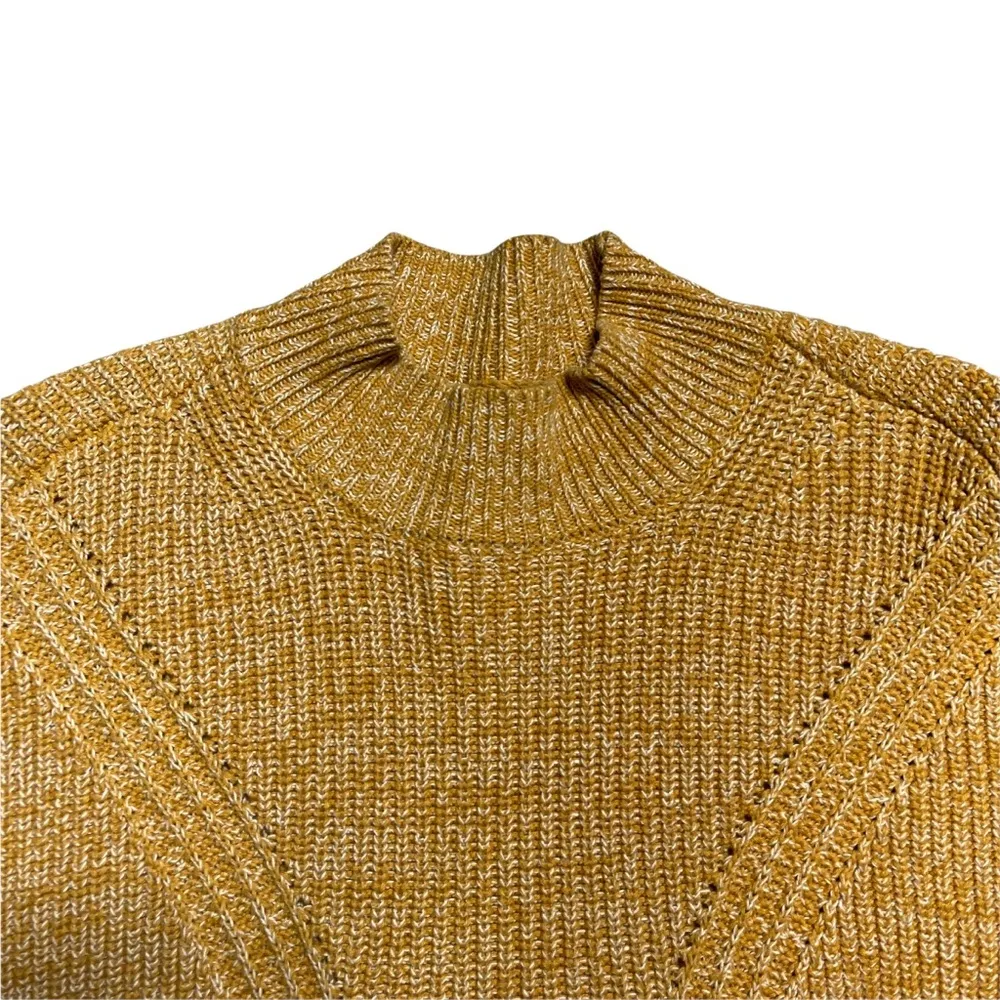 Kendall + Kylie Mustard Yellow Mock Neck Knit Sweater S - Image 4