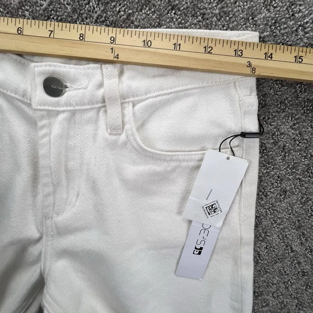 NWT‎ Joes Jeans Mid Rise Bermuda Cotton Shorts Size 24 Frayed Hem Ivory - Image 9
