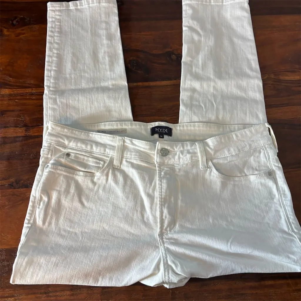 NYDJ Women's Alina Convertible Ankle Jeans‎ White Size 14 - Image 4