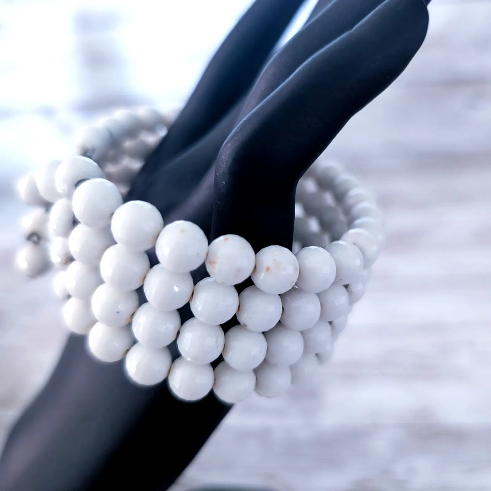 Vintage Bracelet Off White Chunky Wrap Bracelet Statement - Image 7