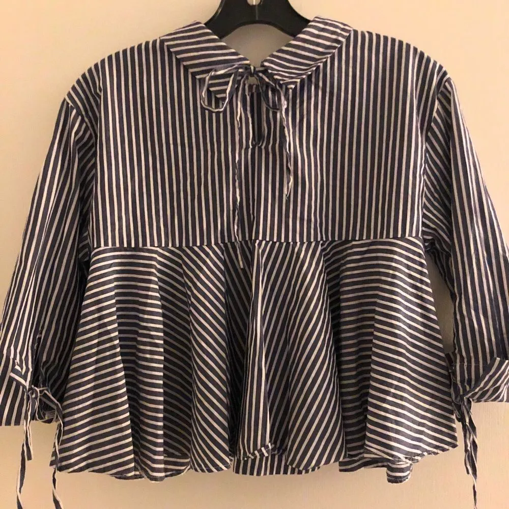 Zara Striped Embroidered Tiger Top - Image 6