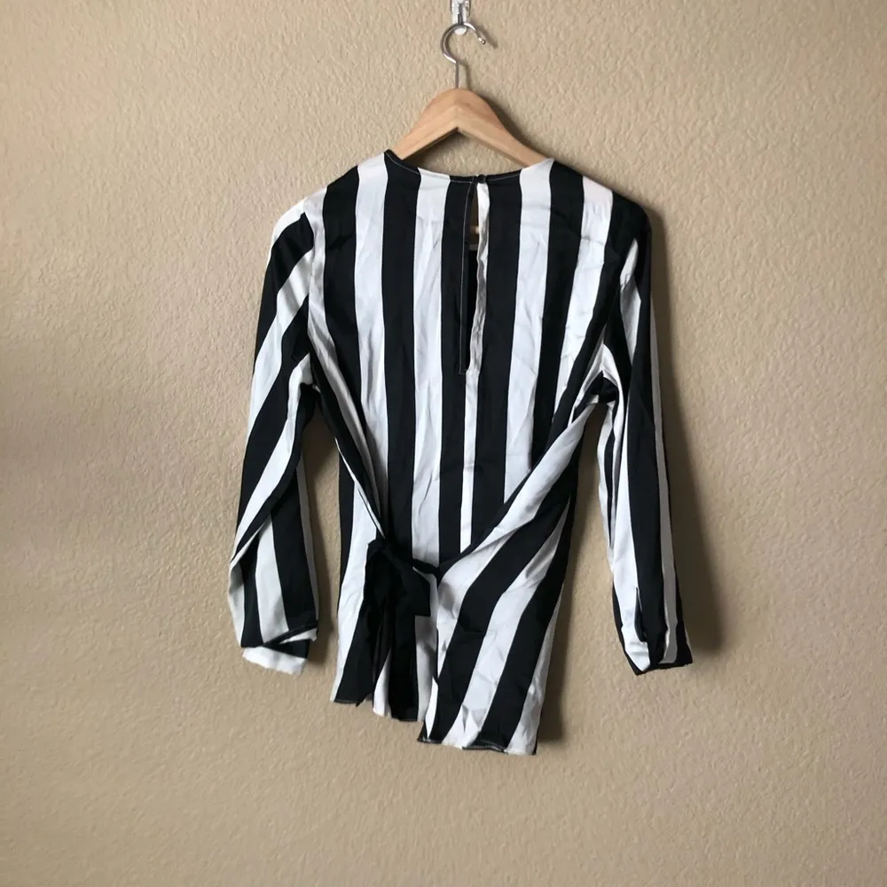 Topshop White Stripe Tie Side Blouse - Image 5