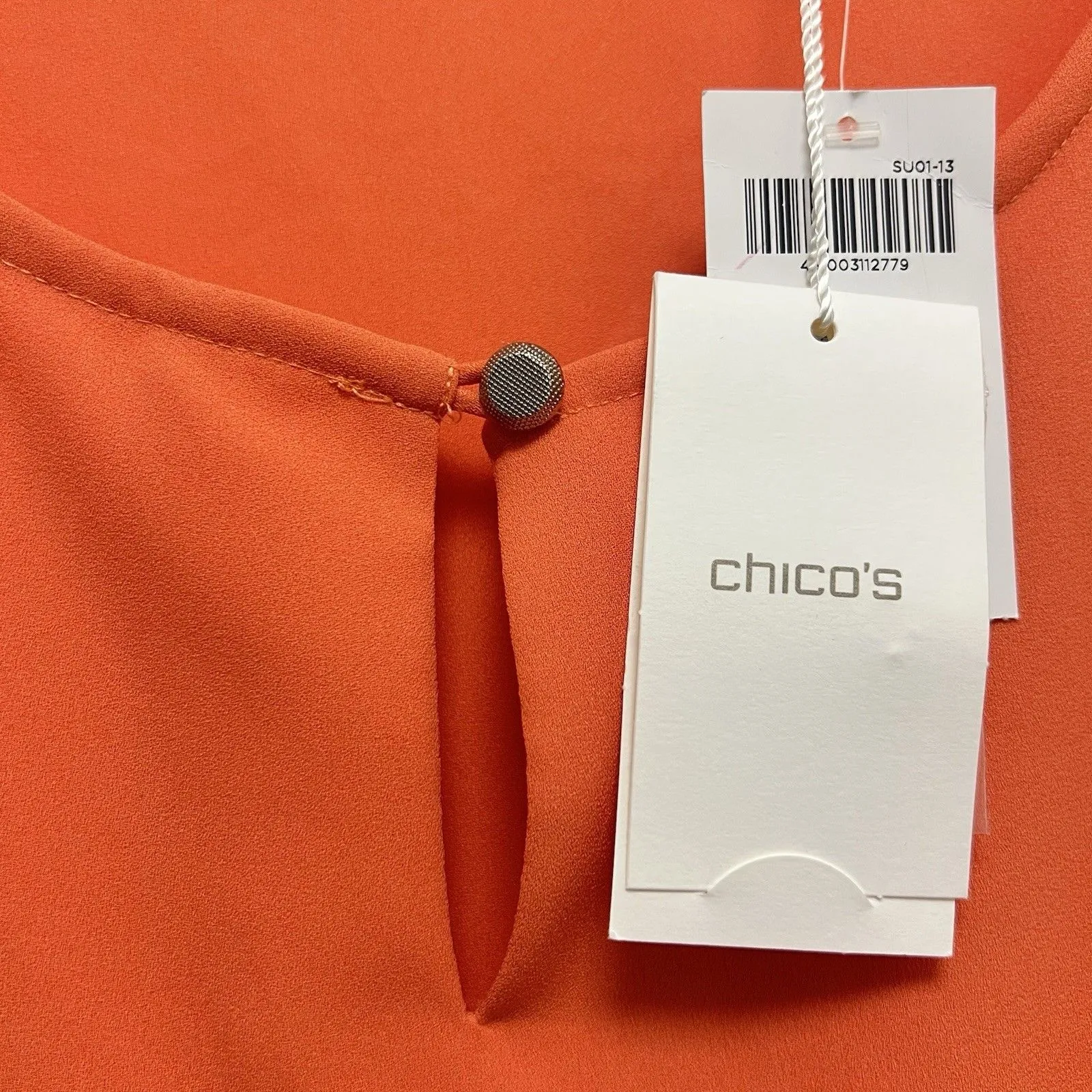 Chicos Tiered Aimee Sleeveless Tank Top Blouse Sundrenched Orange Women’s Size 3 - Image 7