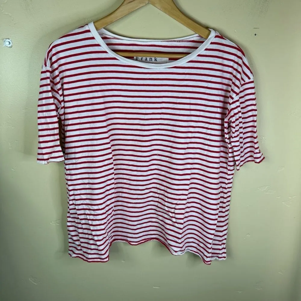 Frank & Eileen Josephine French Tee in White Double Decker Red Size Small Womens - Image 2