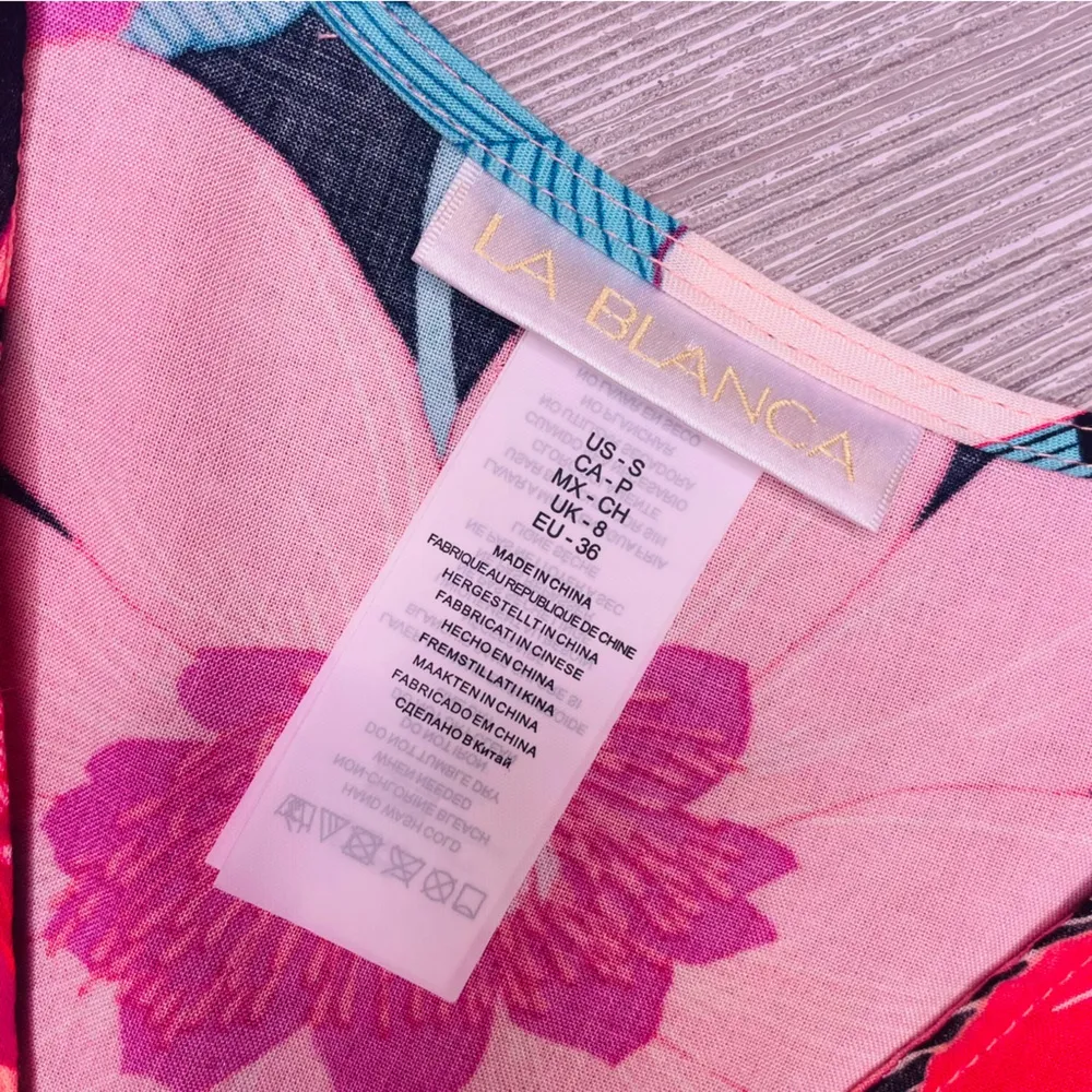 La Blanca In Full Bloom V-Neck Tunic lace front beach cover up dress tunic sm - Image 3