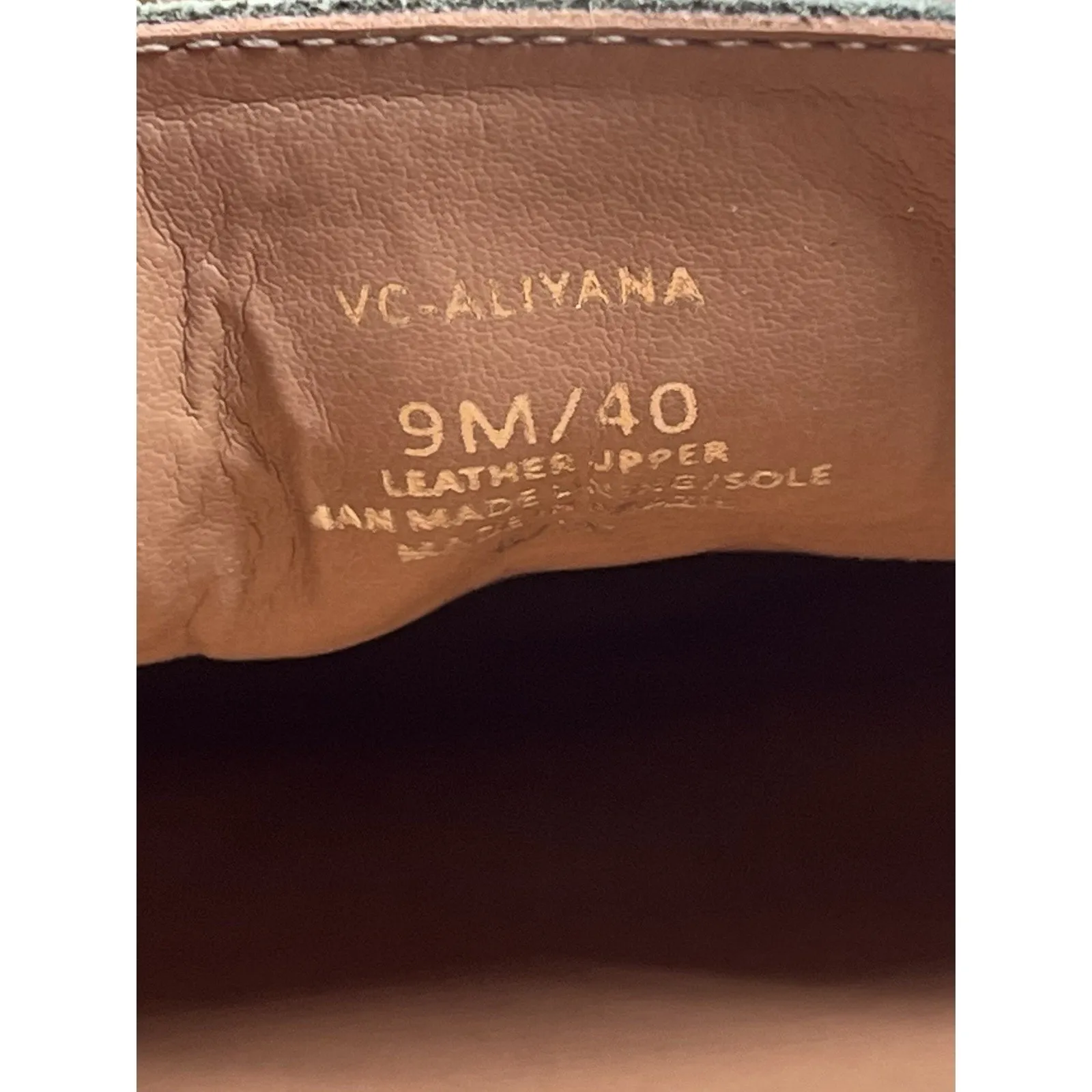 Vince Camuto Aliyana Leather Loafers Olive green Sz 9 preppy Chic Academia - Image 4