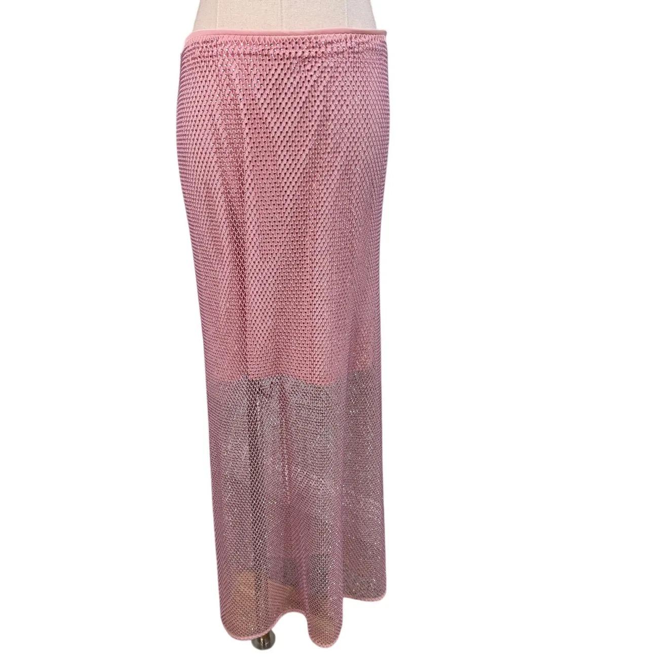 Alice + Olivia Maeve Crystal-Embellished Midi Skirt pink size 12 - Image 5
