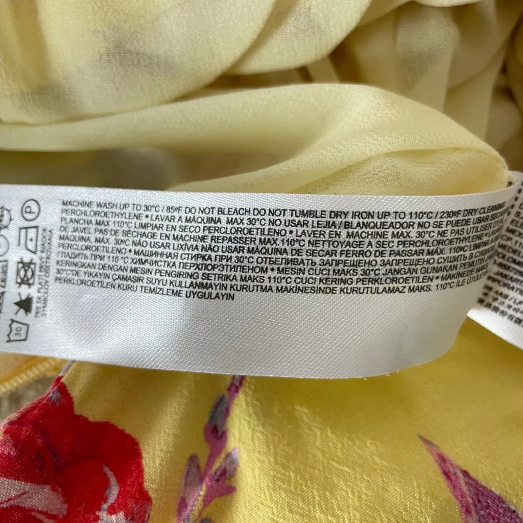 Mango MNG Skirt Romance Yellow Floral Ruffle Frill Mini Flirty Feminine Romantic - Image 12