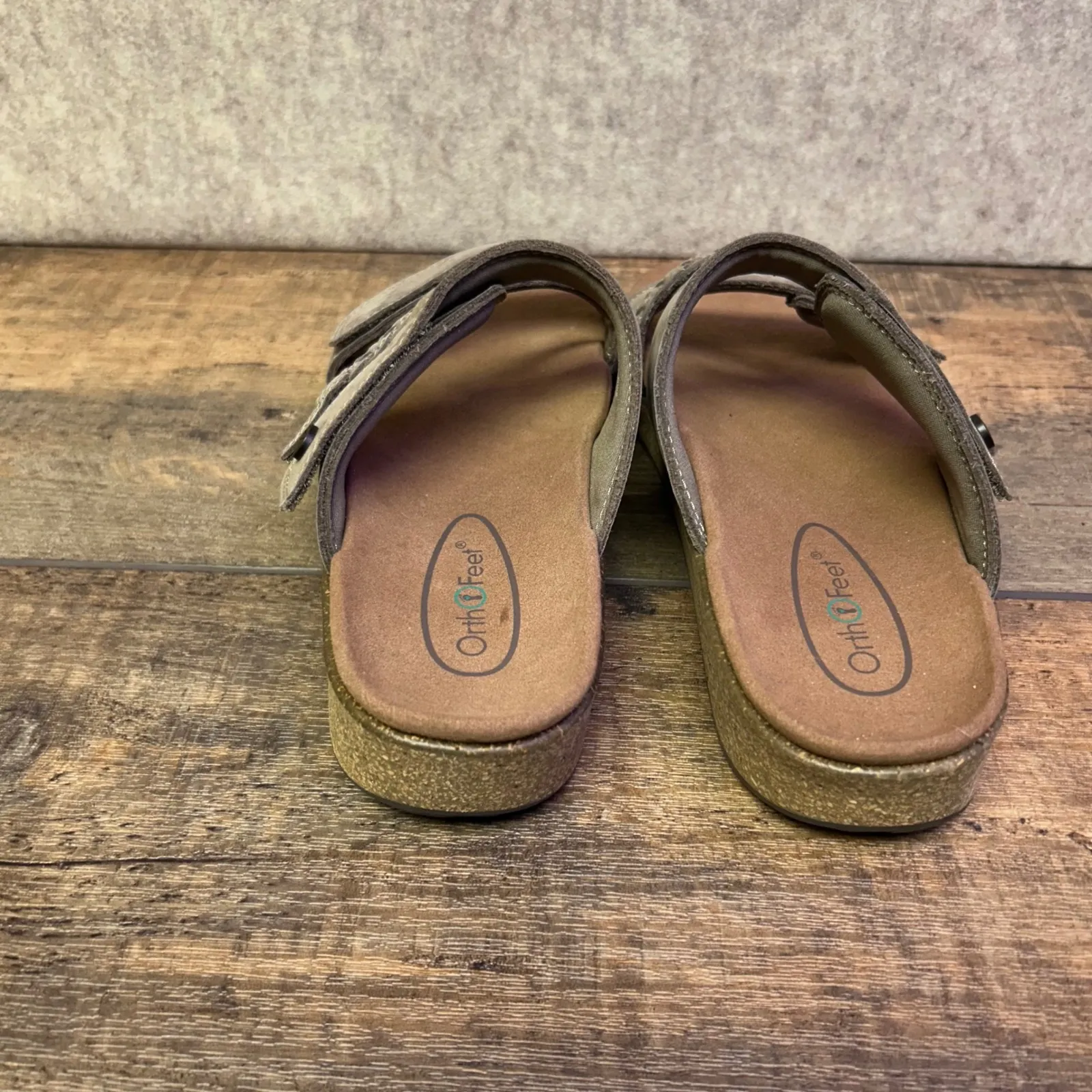 Orthofeet Women's Brown Leather Braided Strap Comfort Sandals Size 11 Wide NWOB - Image 4