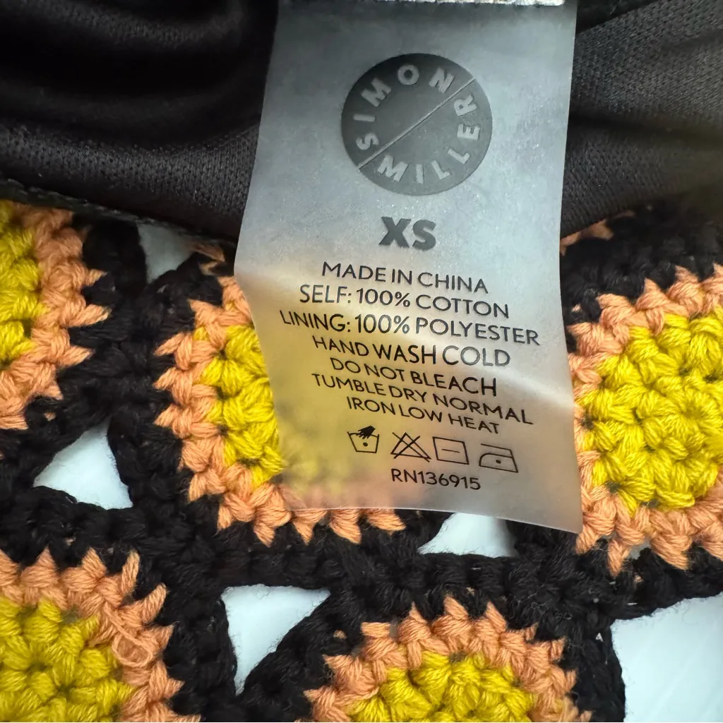 SIMON MILLER Wizzy Crochet Set in Black, Camel, & Kiwi Size Small Yellow - Image 13