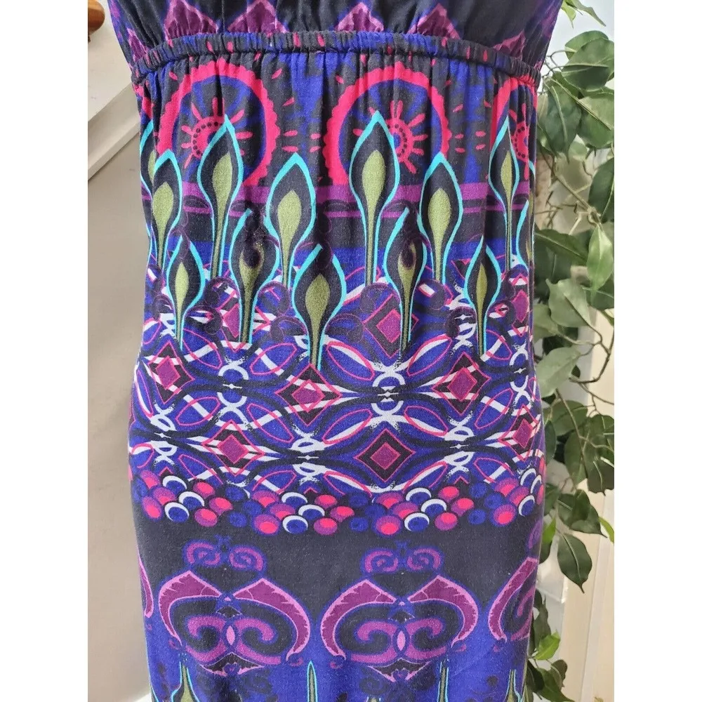 Xhilaration Women's Multicolor Rayon Halter Neck Sleeveless Long Maxi Dress XS - Image 3