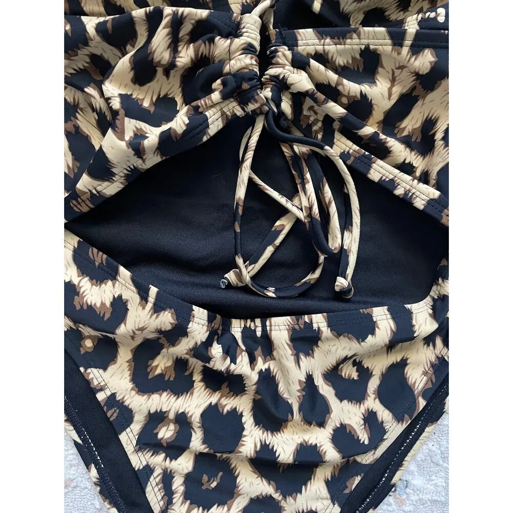 Leopard Print Criss Cross Cut Out One - Image 4