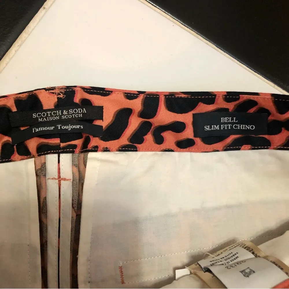 NWT Scotch & Soda Animal Print Slim Fit Jeans Leopard Print Pants Coral Pink 29 - Image 11