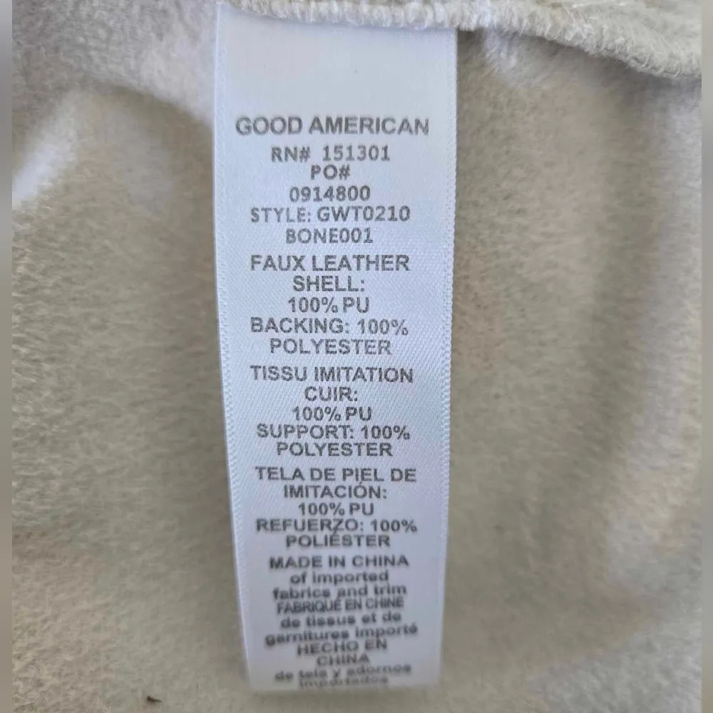 Good American Better Than Leather Shacket in BONE Size 2 - Image 6