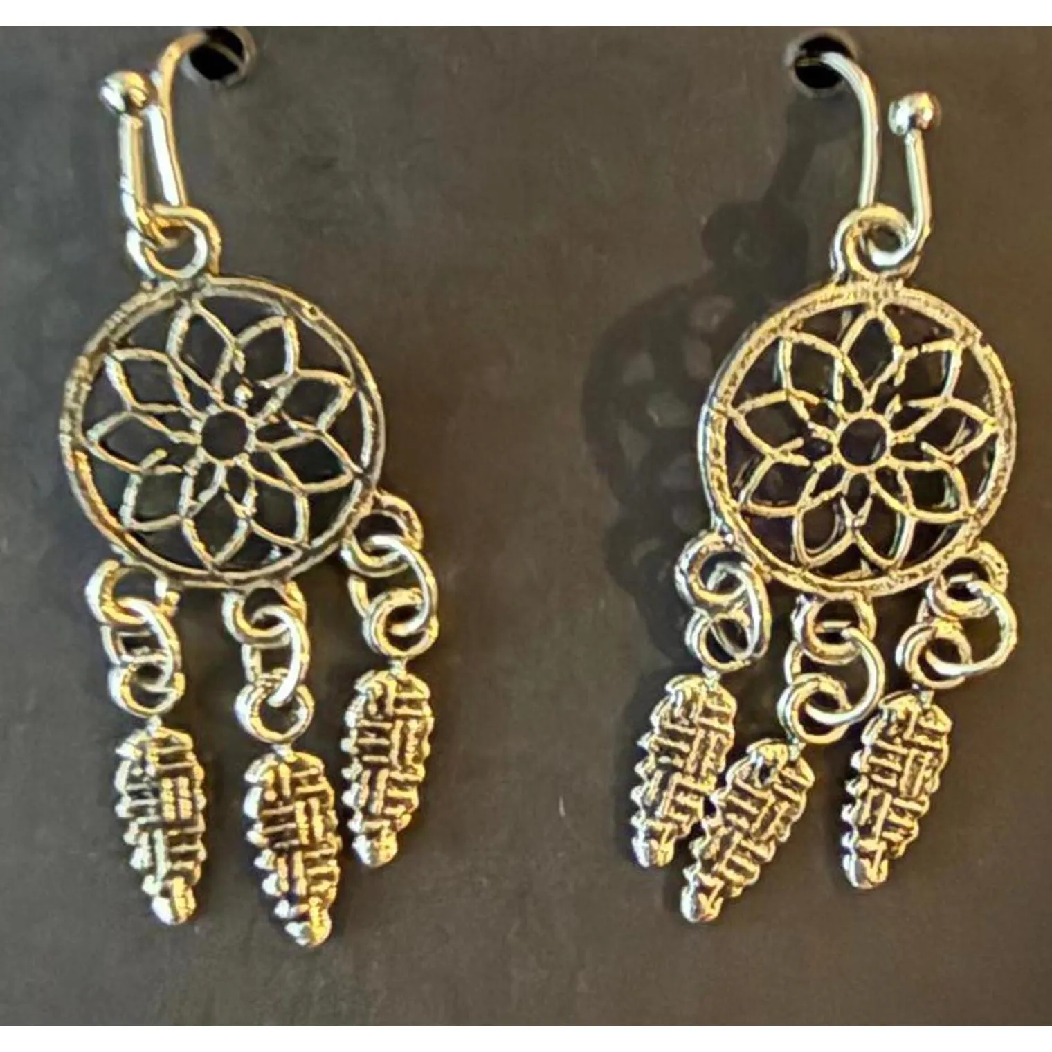 NEW Vintage Inspired BOHO Dangling Earrings Silver Blue Costume Fashion Four Set - Image 6