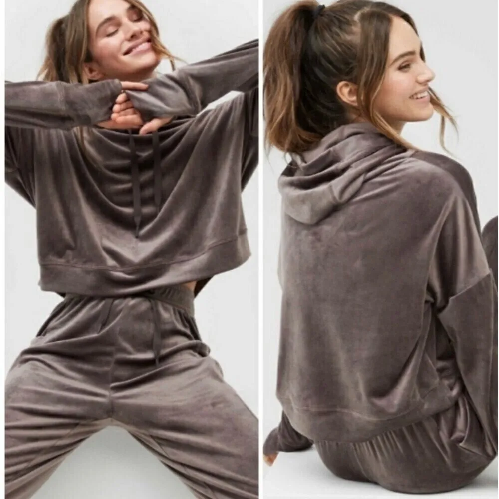 Offline by Aerie After Party Velvour Cropped Hoodie - Image 8