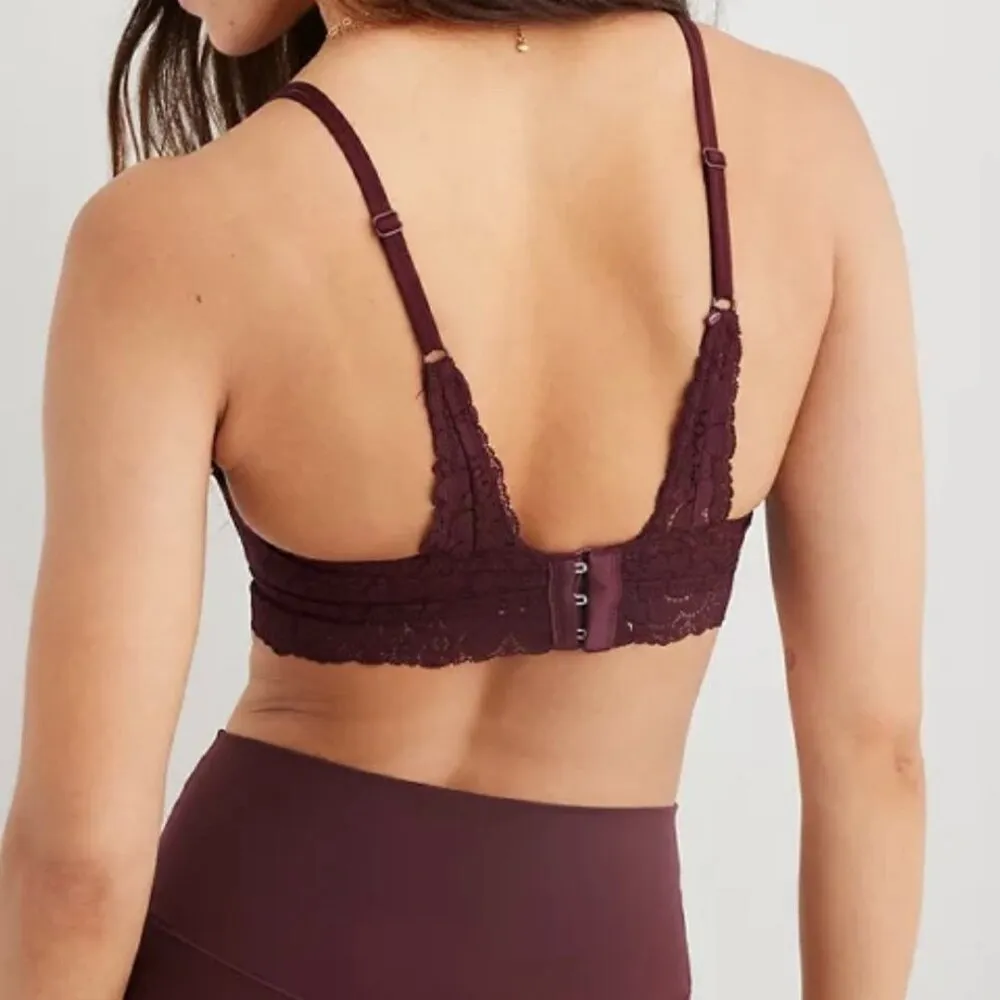 NWT Aerie Real Happy Wireless Lightly Lined Candy Lace Bra in Royal Berry - 32C - Image 8