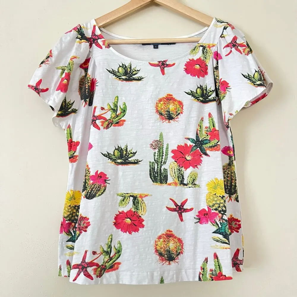 Anthropologie Eva Franco Cactus Tee Women's Blouse Top Shirt S Cacti Succulent - Image 4