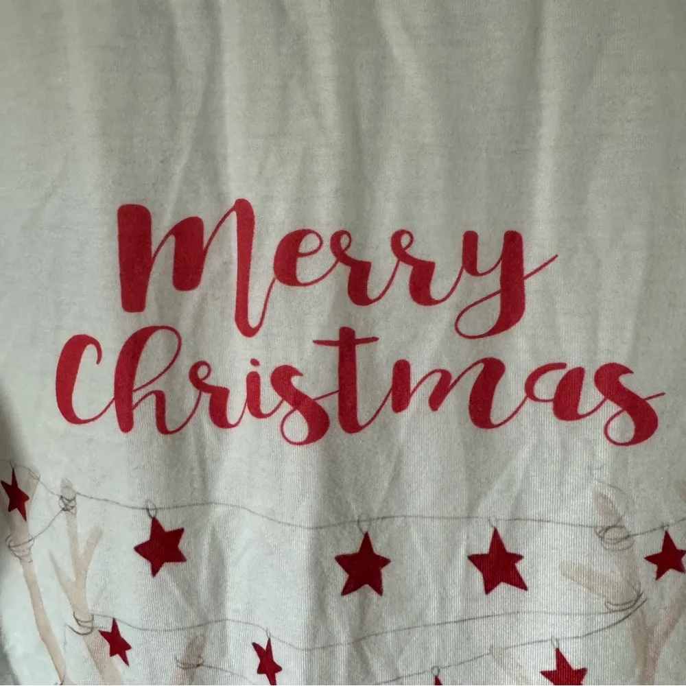 Merry Christmas Reindeer White Top Size M - Image 4
