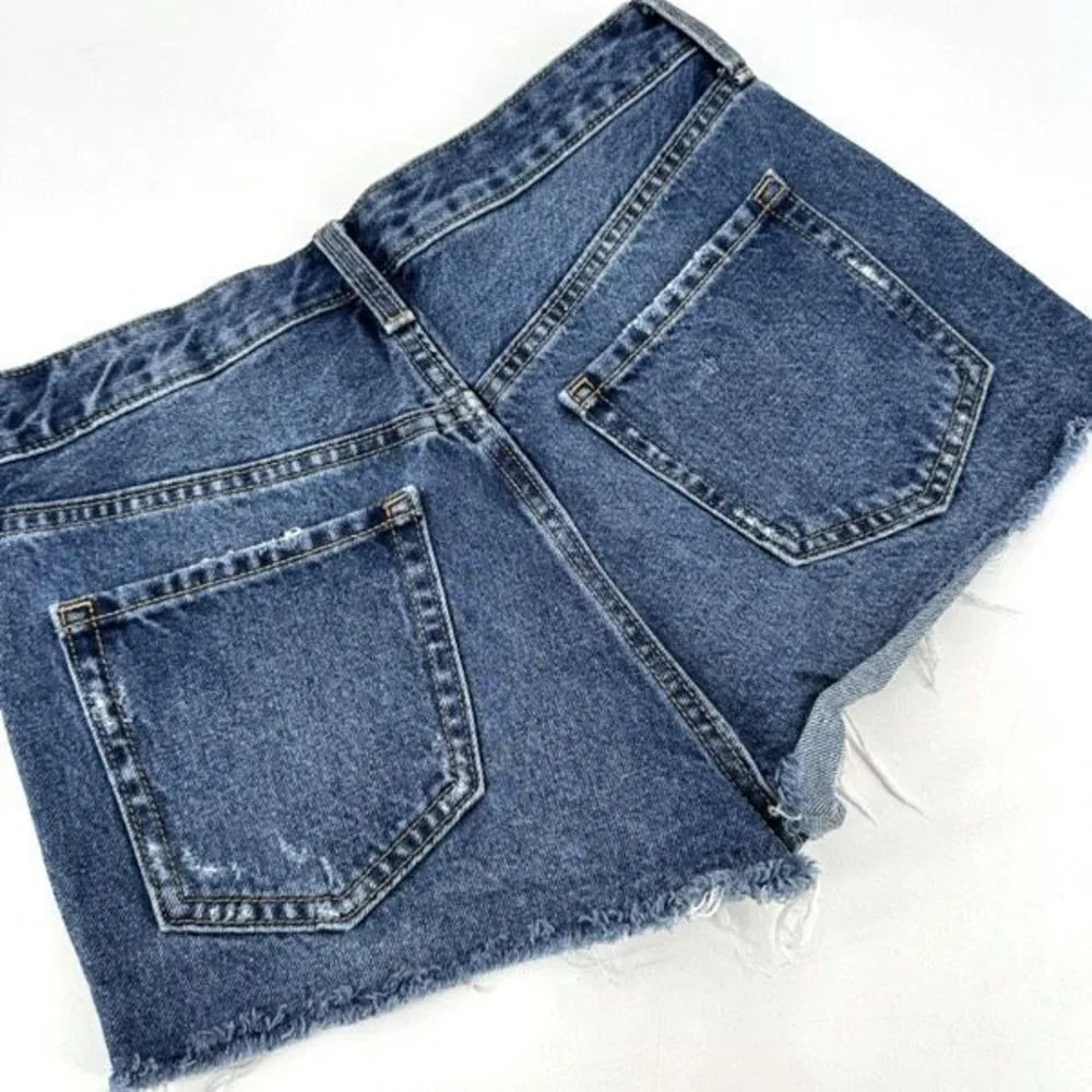 Old Navy OG Short Button Fly Hi Rise Patriotic Embellished Jean Shorts‎ Size 4 - Image 2