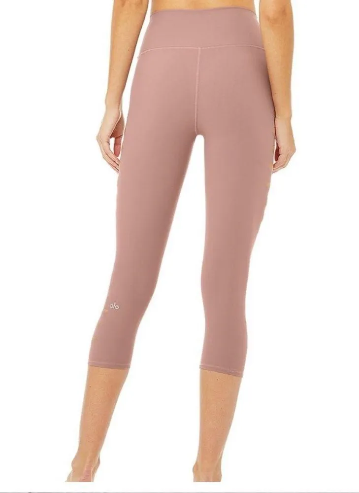 Alo yoga high waist slice Leggings Capri Smokey Quartz XS - Image 3