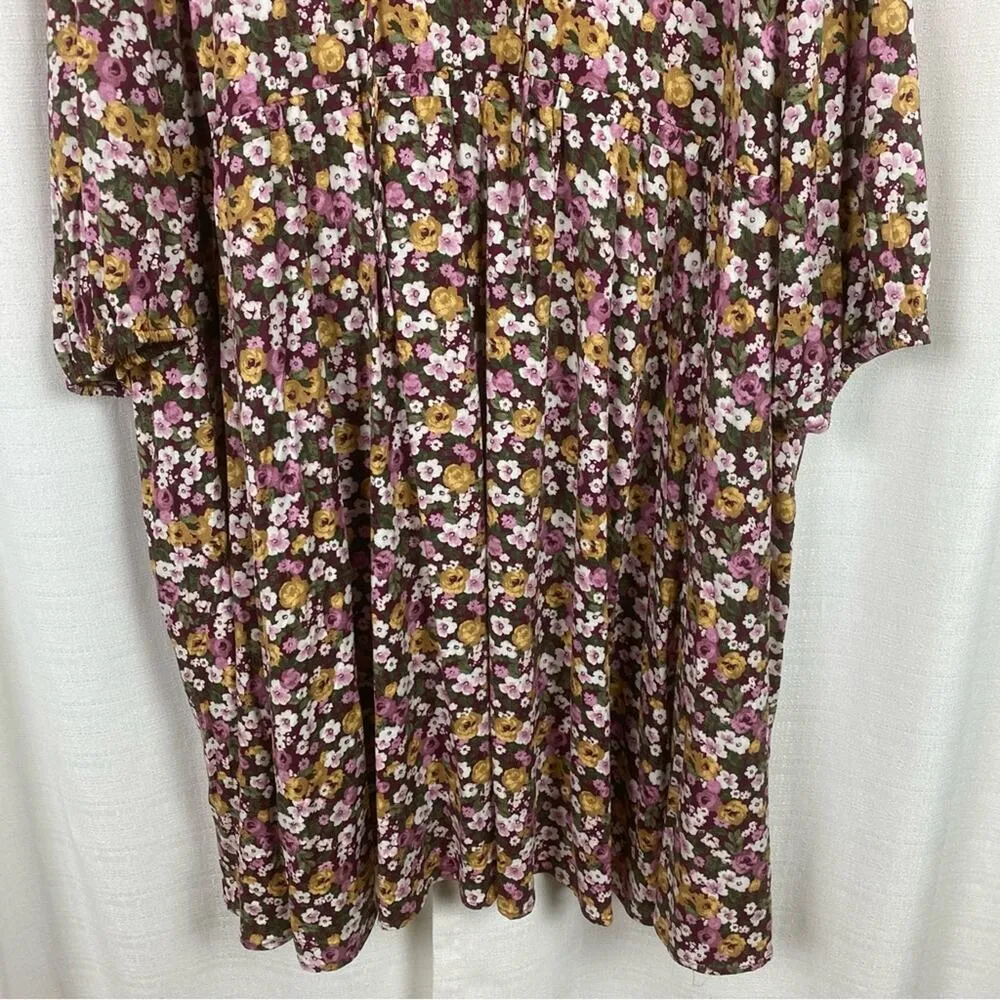 Torrid Purple Floral Stretch Challis Front Keyhole Dress Sz.4 NWT - Image 7