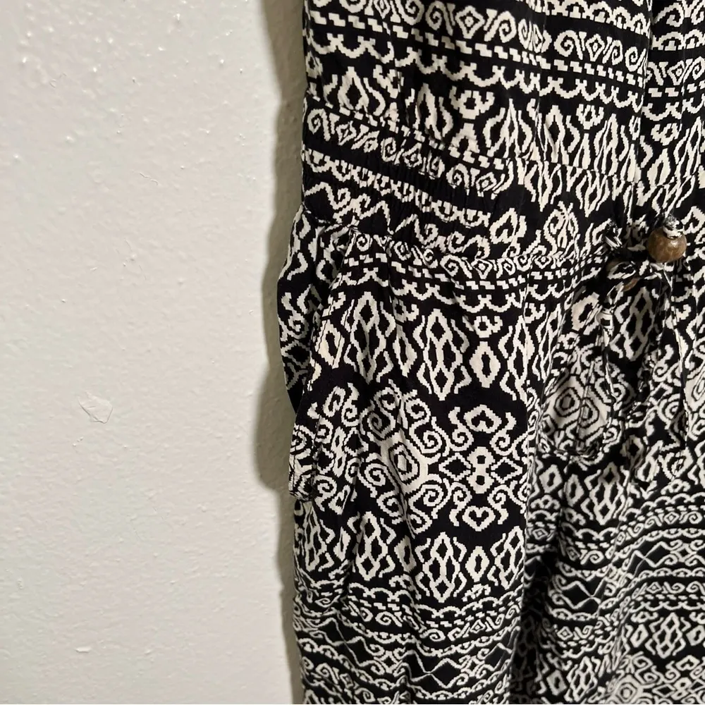 American Rag Strapless Jumpsuit Black White Geo - Image 6