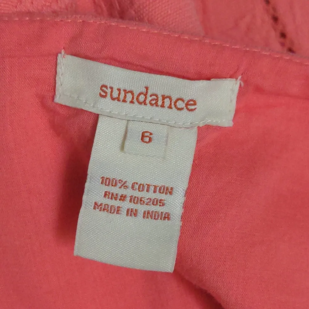 Sundance Womens Matelasse A Line Dress Orange Floral Sleeveless Embroidered 6 - Image 7