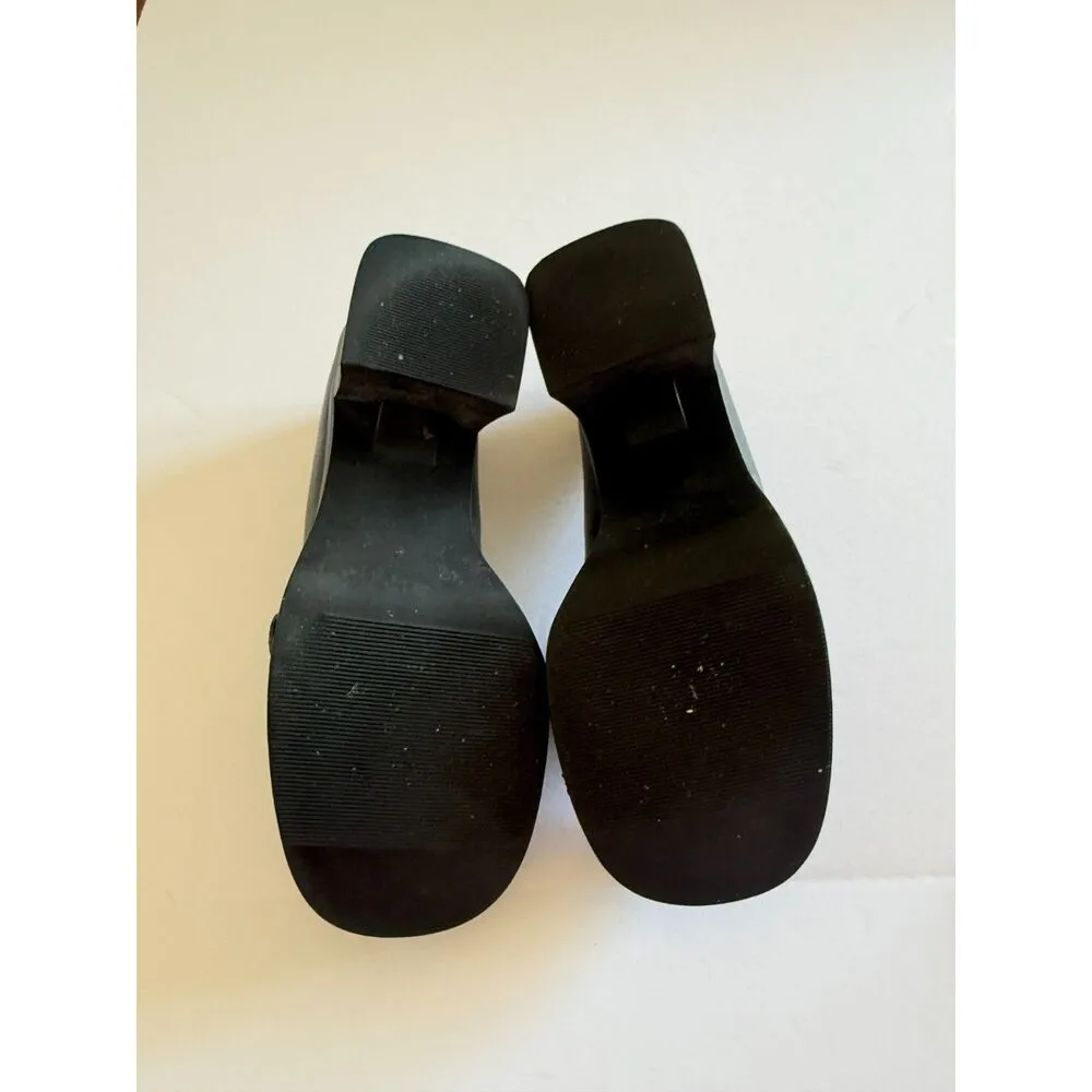 Nine West Y2K Black Chunky Heel Preppy Grunge Retro Loafer Shoes 7M - Image 7